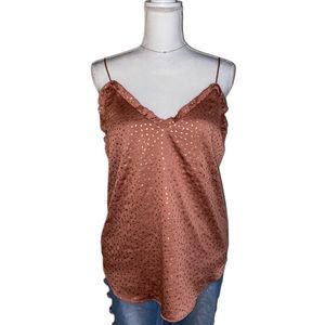 Express Rose Gold Cami with Ruffles